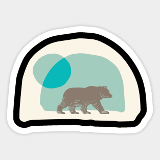 Sunset Bear in Blue & Green Hues Sticker